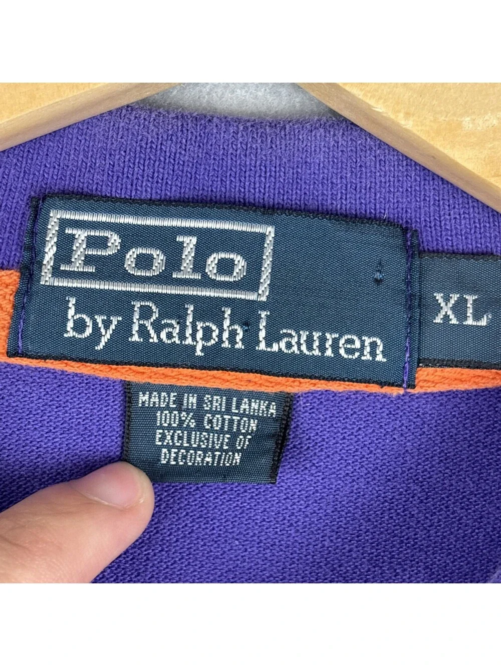 Polo Ralph Lauren Big Pony Polo Shirt Mens XL Purple Green 3 Patch Preppy Casual